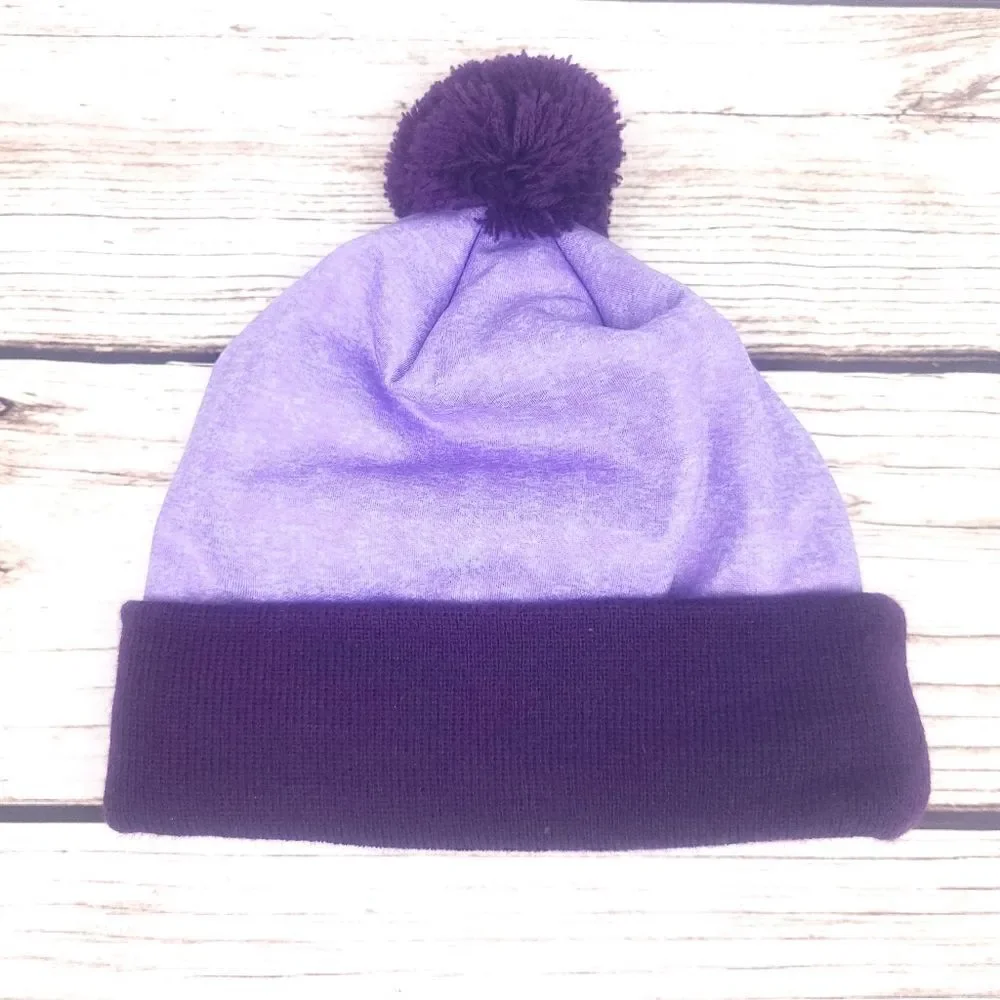 Nike Purple Beanie Hat with Pom Pom